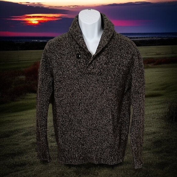 L.L. Bean Lambs Wool Shawl Collar Sweater  Sz M Pullover Warm Preppy Academia. - Picture 12 of 15